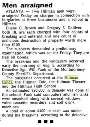 Hillman Lanes - Robbery